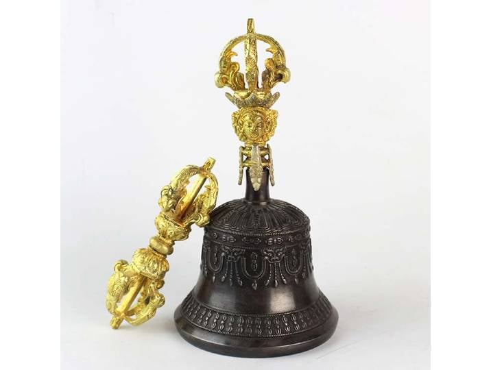 TOP GOOD Articles bouddhistes -Practice du rituel tantrique # Dorure bouddhiste tibétain du népal Jin Gangchu Vajra bouddha vajra cloche