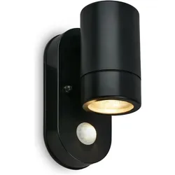 Briloner, Gartenbeleuchtung, Aussenwandleuchte PIR-Sensor, schwarz, max. 7W, IP54 (GU10, IP54)