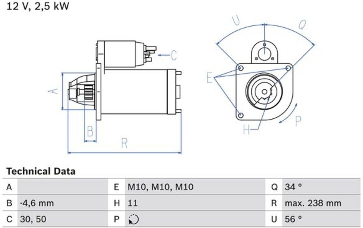 Bosch Motorino di avviamento 0 986 023 850