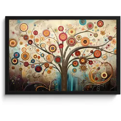 POSTER MIT RAHMEN Baum - Baum des Lebens - Farbe 60x40 cm