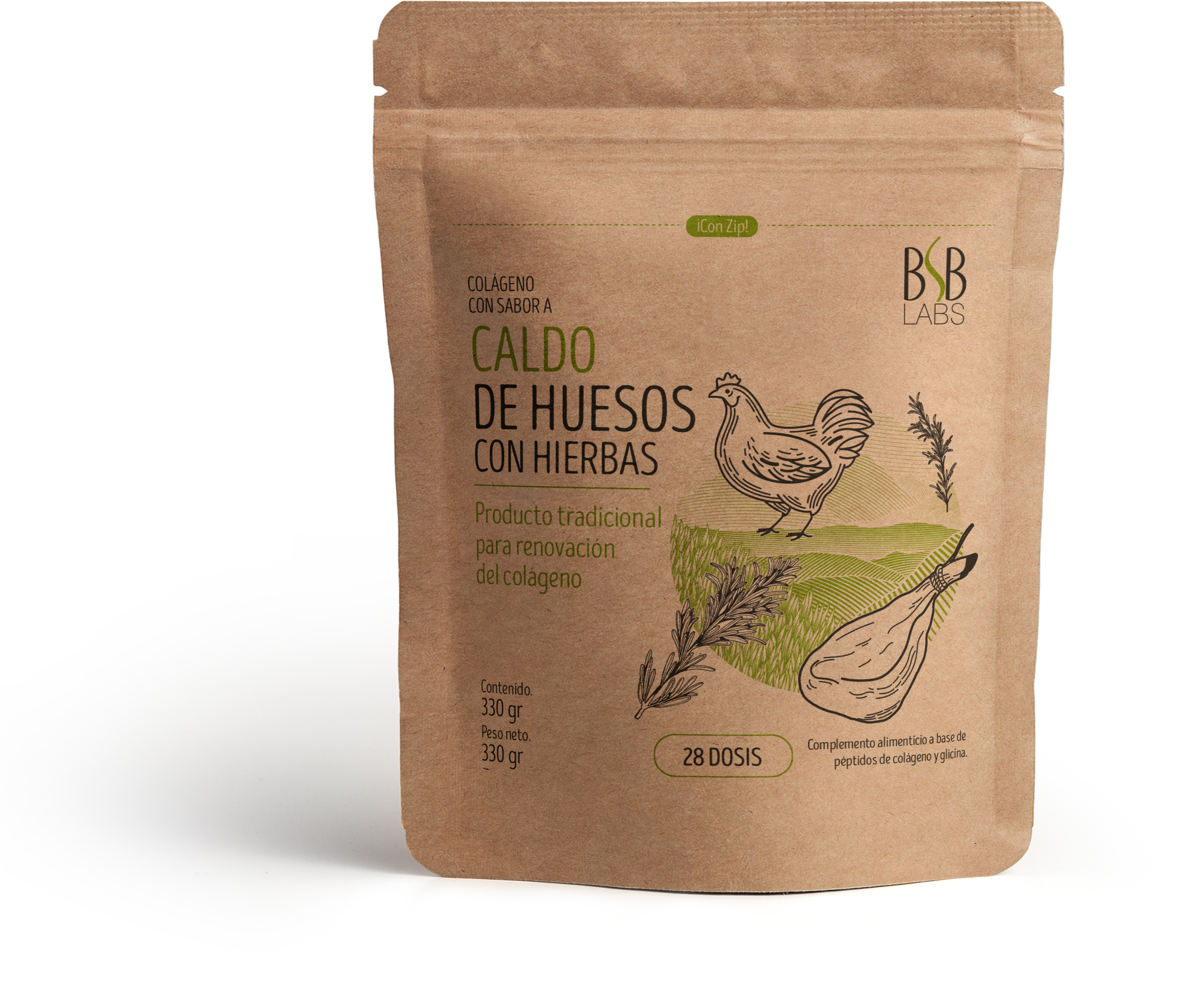 Bsb Labs Bone Broth Collagen with Herbs 330g