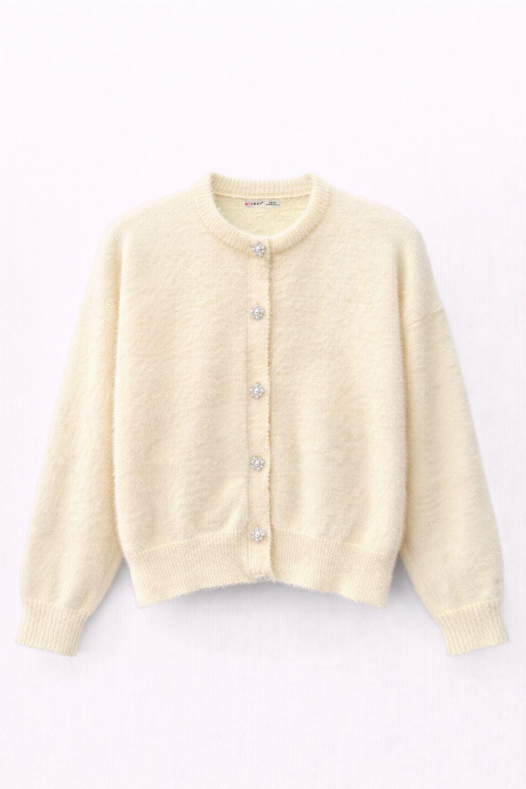 Oversized Jacquard Knopen Cardigan