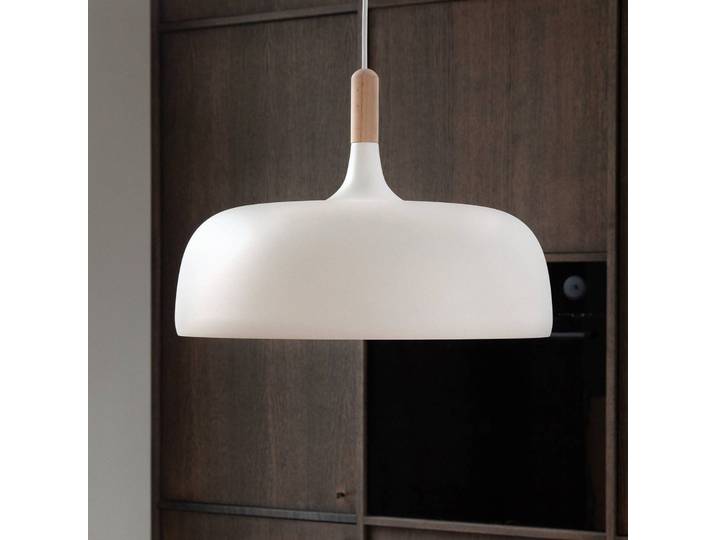 Design hanglamp Acorn, wit / opaal, Woon-/ Eetkamer, Aluminium, Design, hanglamp