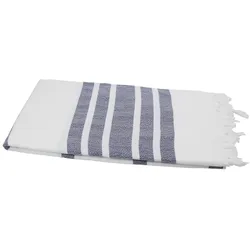 my Hamam Hamamtuch Handtuch Badetuch & Saunatuch "Fisch" weiß marineblau