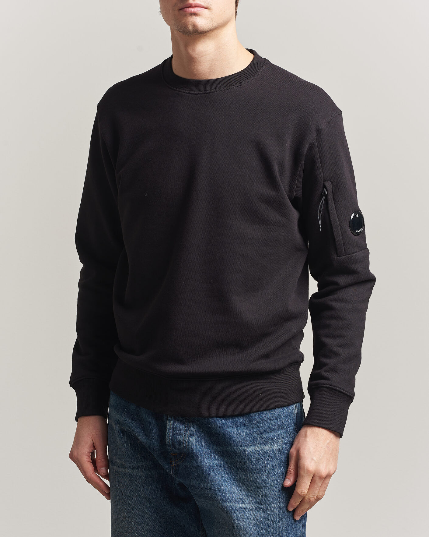 C.P. Company Diagonal Raised Fleece Lens Sweatshirt Black men S Sort