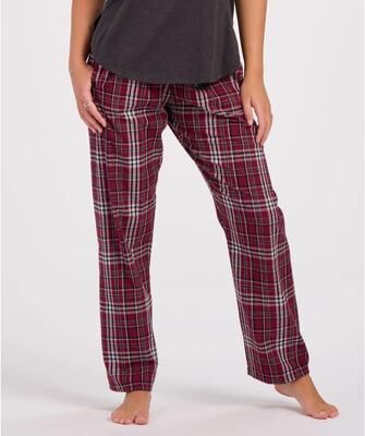 Boxercraft BW6620 Women's Womens Haley Flannel Pant in Maroon Plaid size Medium   Cotton