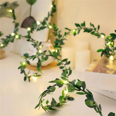 Inspired Finds Green Leaf Fairy Light Garland Romantic Vine String Lights Decor 50 Led