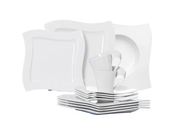 Villeroy & Boch New Wave Kombi Set 20-teilig, 4 Speiseteller, Suppenteller,Kaffeetassen mit Untertassen und Frühstücksteller