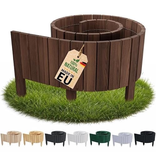 Floranica Flexibele houten borderrand donkerbruin 10 x 200 cm