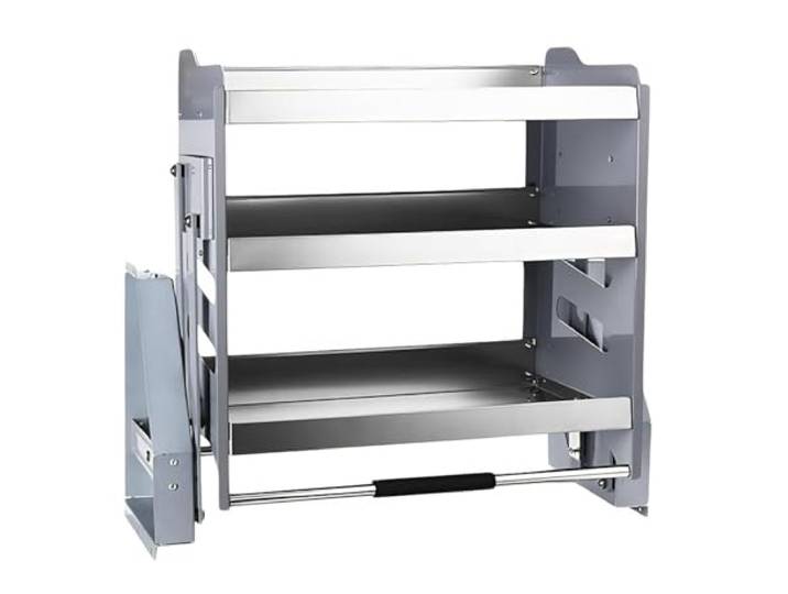 3-stufiger Küchenschrank Pull-down-regal, Hochleistungsmetall-organizer Für Korb Für Küchenschrank Der Oberen Wand, Hebekorb Für Gewürze, Geschirr, 33lb Ladungskapazität(Color:22*11*24.8in)