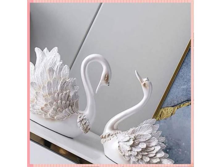 AUCUNE Ornement de cygne de couple Couple cygne ornement salon meuble TV cygne ornement moderne décoration linge table perle