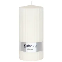 Rillenkerze POWDER (DH 7x15 cm) - beige - DH 7x15 cm