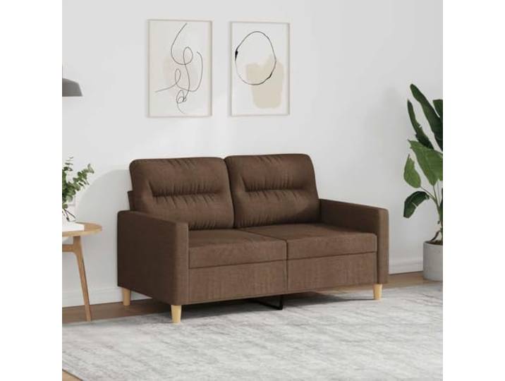 HEFZGDB 2-Sitzer-Sofa Braun 120 cm Stoff, strapazierfähiges Metallgestell für Robustheit und Stabilität, atmungsaktiv und langlebig mit dick gepolsterten Sitzflächen, bequemes