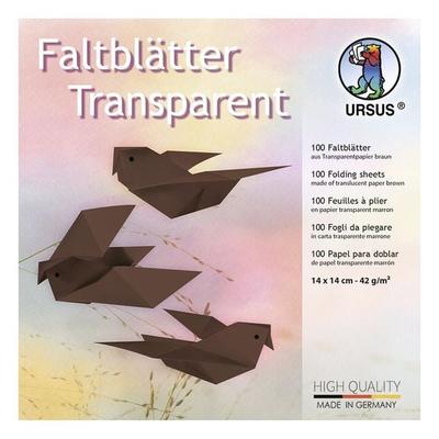 URSUS Faltblätter Faltblätter Transparentpapier, 14 x 14 cm, braun, 100 Blatt