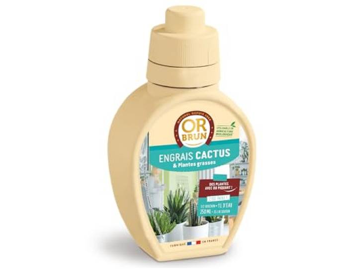 OR BRUN Engrais Cactus & Plantes Grasses - Enrichit Les Plantes - 250ml Fabriqué En France - Utilisable En Agriculture Biologique - OBRECLCACTUS250