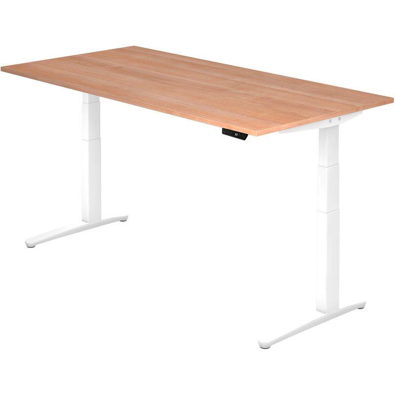 HAMMERBACHER VXBHM2E/N/WW höhenverstellbarer Schreibtisch 65,0 - 130,0 cm - elektrisch Nussbaum / nussbaum