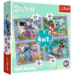4-in-1-Puzzle Crazy Day Lilo and Stitch Trefl 34633