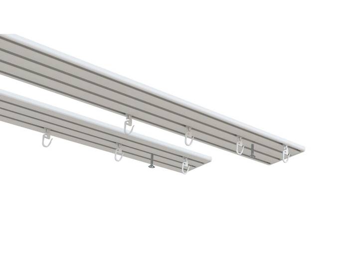 Vorhangschiene INDEKO Wendeschiene , weiß, L:440cm, Aluminium, Gardinenstangen, Vorhangschiene, Innenlaufschiene 1- bis 4-läufig, Wunschmaßlänge