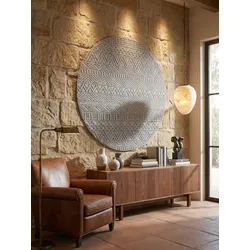 Flachgewebe-Teppich Ethno Silber 120x120 cm Ethno-Streifen