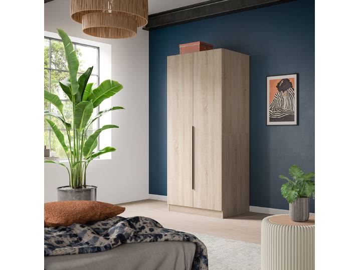 Drehtürenschrank Kopenhagen 80cm Braun/Eiche Sonoma Dekor