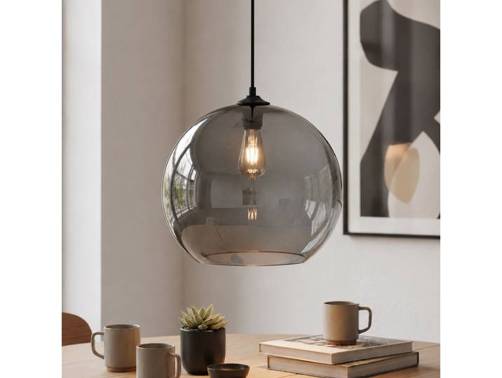 Plafondlamp Marino grijs glas Ø 40cm Artdelight - PL MARINO-40 GR
