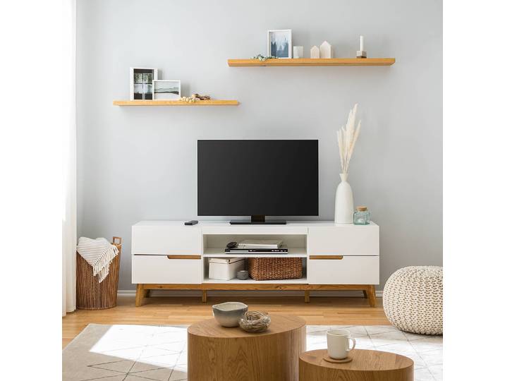 Étagère murale MDF panneau de fibres à densité moyenne contreplaqué Marron/Chêne 90cm