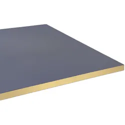 Restootab - Tischplatte 160x80 blu fes fenix kanten messingfarben