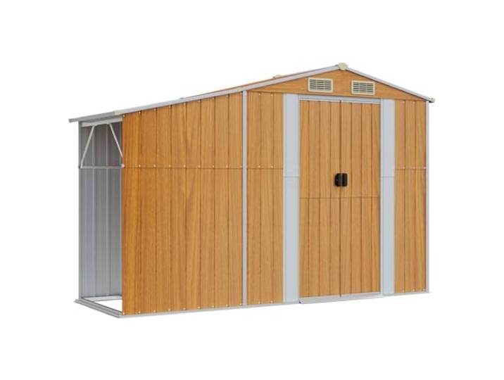 vidaXL Abri de Jardin Marron 277x93x179 cm Acier galvanisé