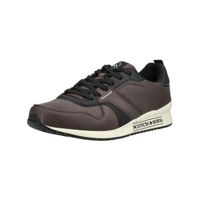 Sneaker SCOTCH & SODA "Scotch & Soda Sneaker Lederimitat", Herren, Gr. 44, Textil, braun (braun, schwarz), Lederimitat, Schuhe Sneaker