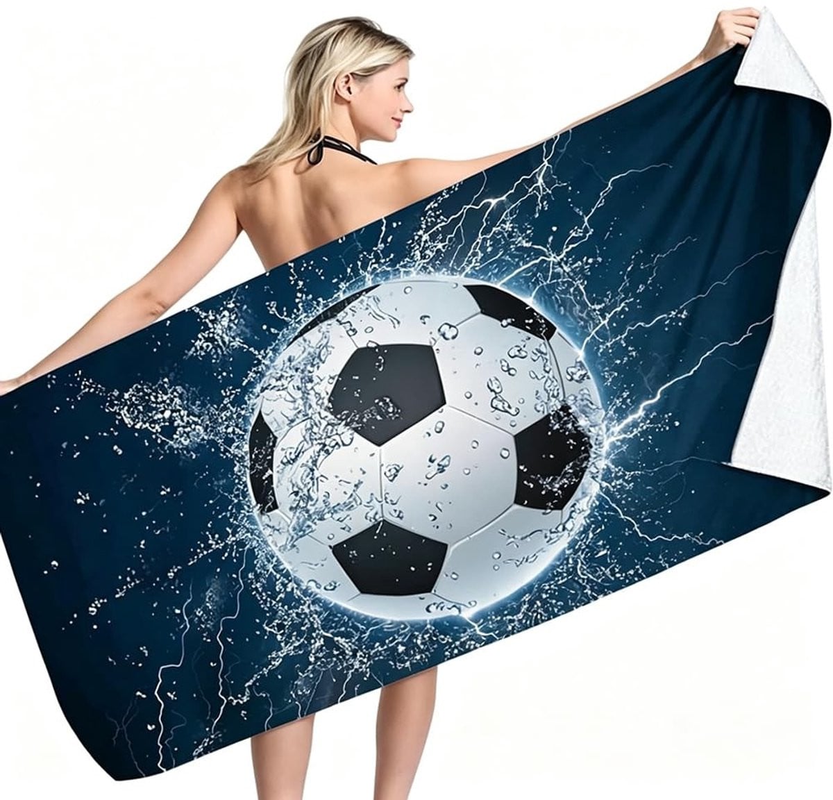 Voetbal strandhanddoek voor volwassenen