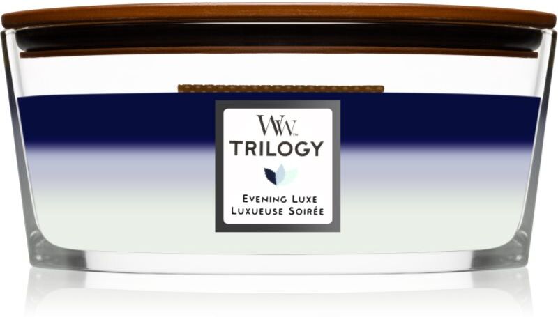 Woodwick Trilogy Evening Luxe bougie parfumée avec mèche en bois (hearthwick) 453.6 g