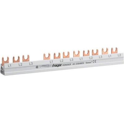 Hager KDN363F HAGER KDN363F Anschlussblock Phasenschiene 3polig 63 A 1 St.