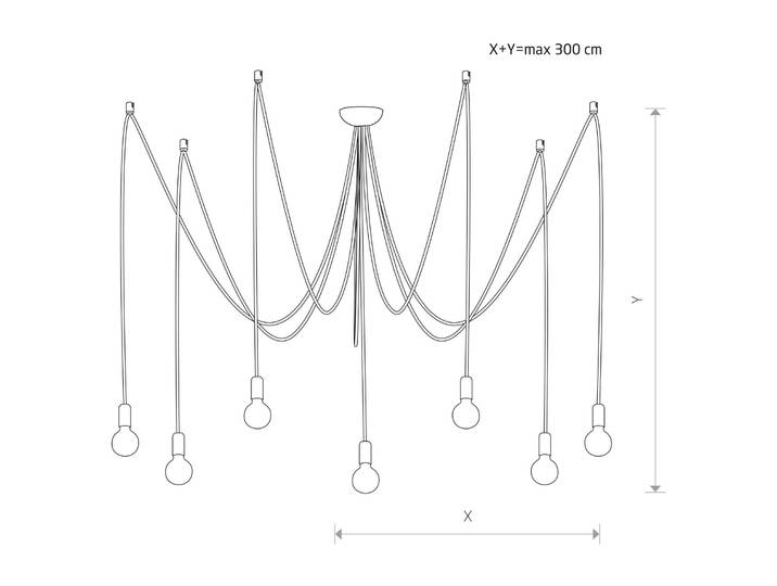 Hanglamp Spider, dimbaar, wit / opaal, Woon-/ Eetkamer, metaal, hanglamp