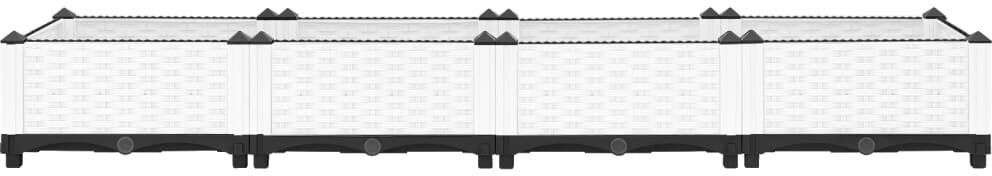 ClassicLiving Raised Bed Polypropylene Garden Planter Pot Planting Box Flower Pot White 160 x 40 x 23 cm