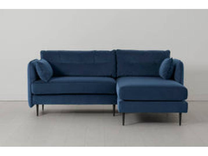 Model 19 Dreisitzer Chaiselongue-Sofa (Rechts), Blaugrün