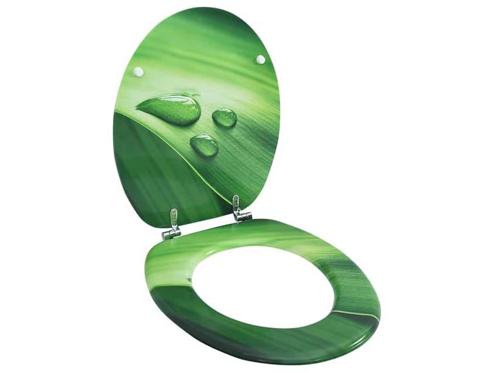 vidaXL Toilettensitz mit Deckel MDF Grün Wassertropfen-Design