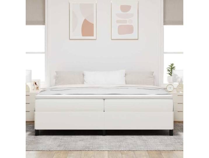 YUTAASU Boxspringbett Creme 200x200 cm Cordstoff Kiefernholz Gestell, Lattenrost Inklusive, Kunststoffbeine, Pflegeleicht