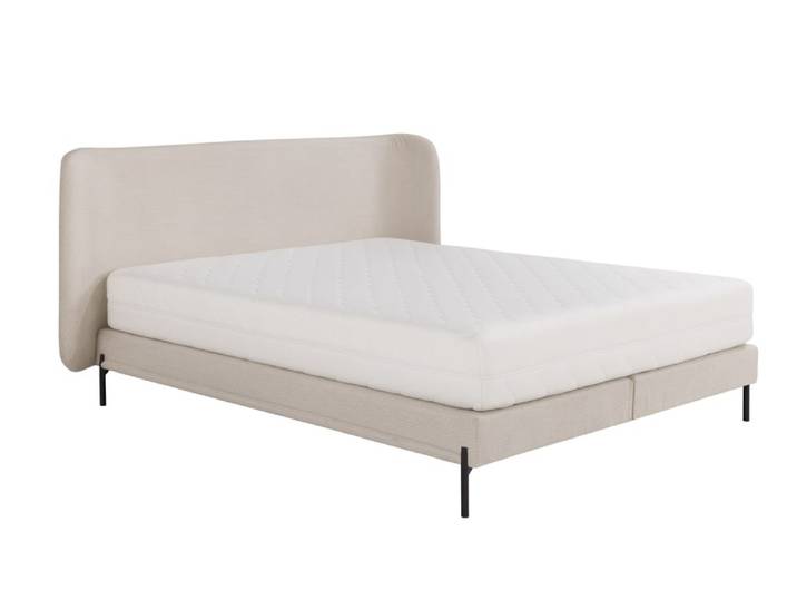Lit rembourré avec matelas beige 140x200 cm