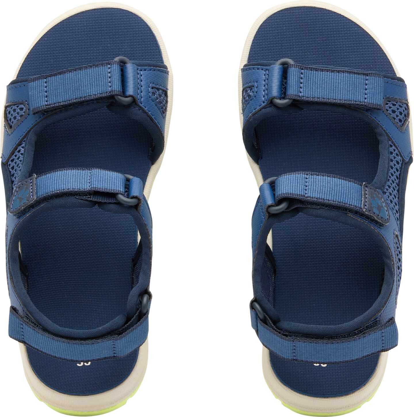 Sandale JACK WOLFSKIN "TARACO BEACH SANDAL K", Mädchen, Gr. 33, blau (evening sky), Synthetik, Textil, Schuhe Sandale, Sommerschuhe, Outdoorsandale evening sky 33
