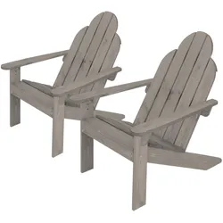 ADIRONDACK-GARTENSTUHL 2er Set aus Tannenholz Grau