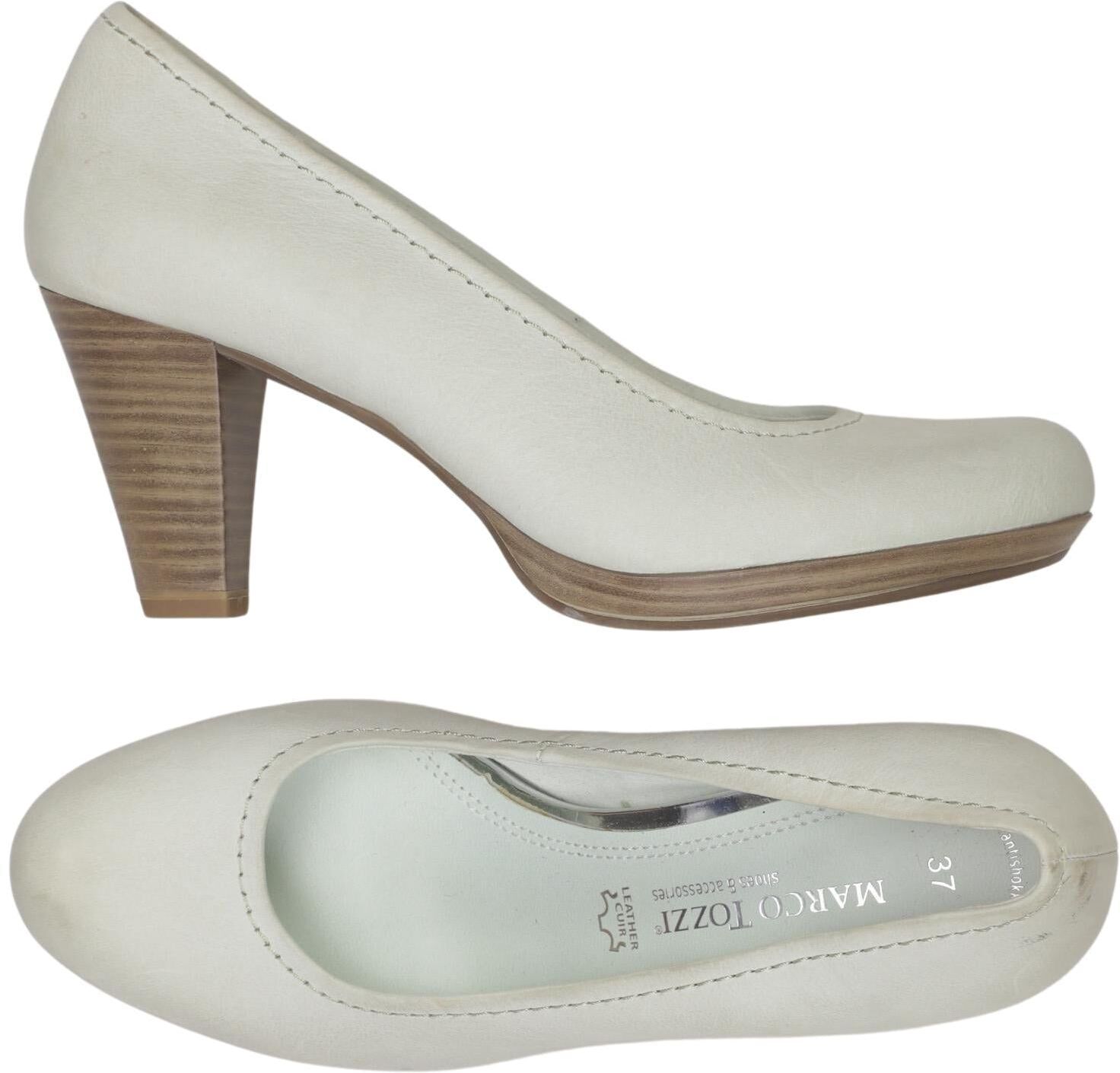 Marco Tozzi Damen Pumps, Cremeweiß, Gr. EU 37, Leder - Second Hand
