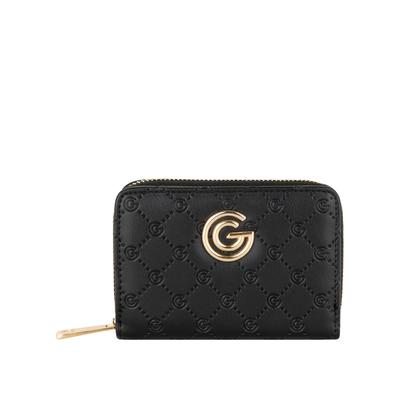 Geldbörse "CHIARA", Damen, schwarz, Lederimitat, GABRIELLA G BY GABRIELLA GUCCI, unifarben, Kleinlederwaren, Damen Geldbeutel, Portemonnaie mit umlaufendem Reißverschluss