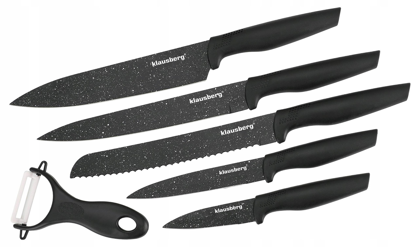 Klausberg set van 5 marmeren keukenmessen met dunschiller 48670