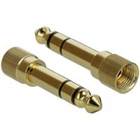Adapter 6,35mm Stecker > 3,5mm 3Pin Buchse, schraubbar gold