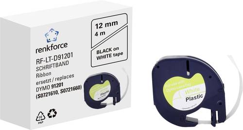 Renkforce RF-LT-D91201 Kompatibel ersetzt DYMO LT - 91201 12mm Bandfarbe: Weiß Schriftfarbe: Schwarz 4m