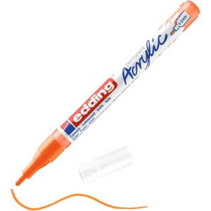 Edding Acrylstifte 5300 Acrylic, fein, neonorange, Rundspitze 1-2mm, wasserfest