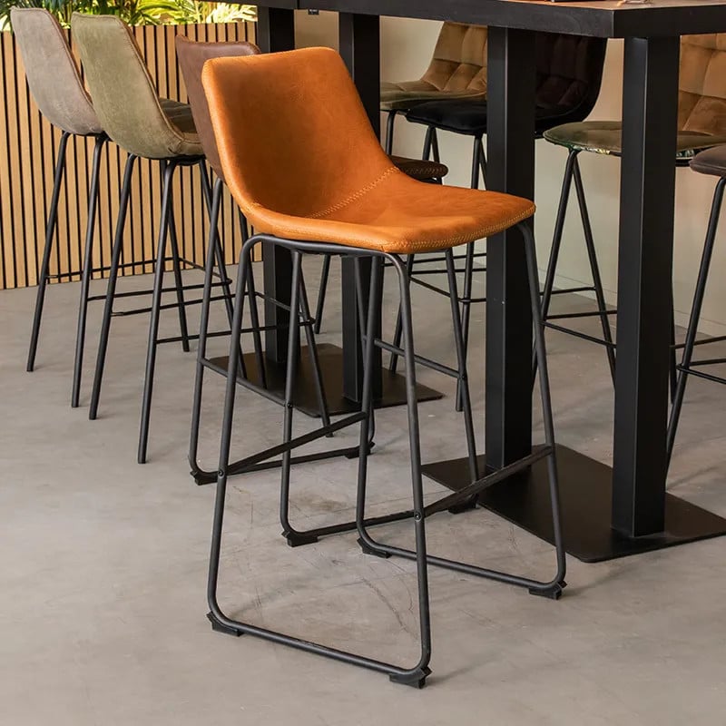 Label51 Barkruk Risto Cognac Kunstleder Hoog
