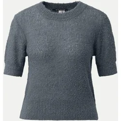 Kurzarm-Pullover in Bouclé-Optik Blau M
