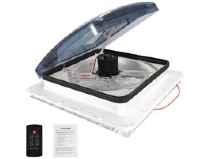 Ventilateur de toit Caravane pour Camping Car 40 x 40 Cm Lucarne Toit ouvrant avec télécommande et capteur de pluie