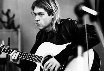 Inspire Curations Vintage Kurt Cobain Black & White Canvas Poster Retro Rock Wall Art Decor e 40x50cm No Frame